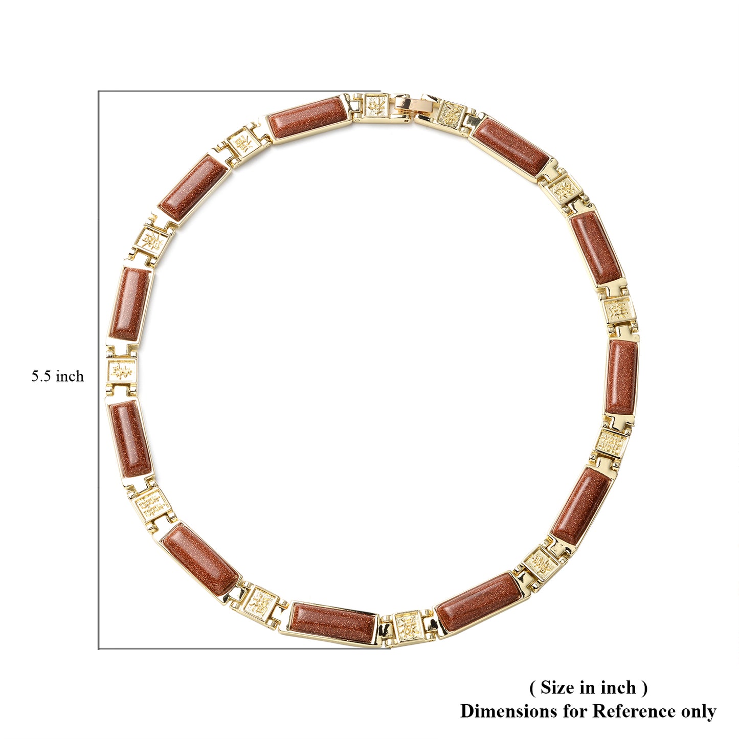 Magnetic Gold Sandstone Chinese Blessing Characters Necklace