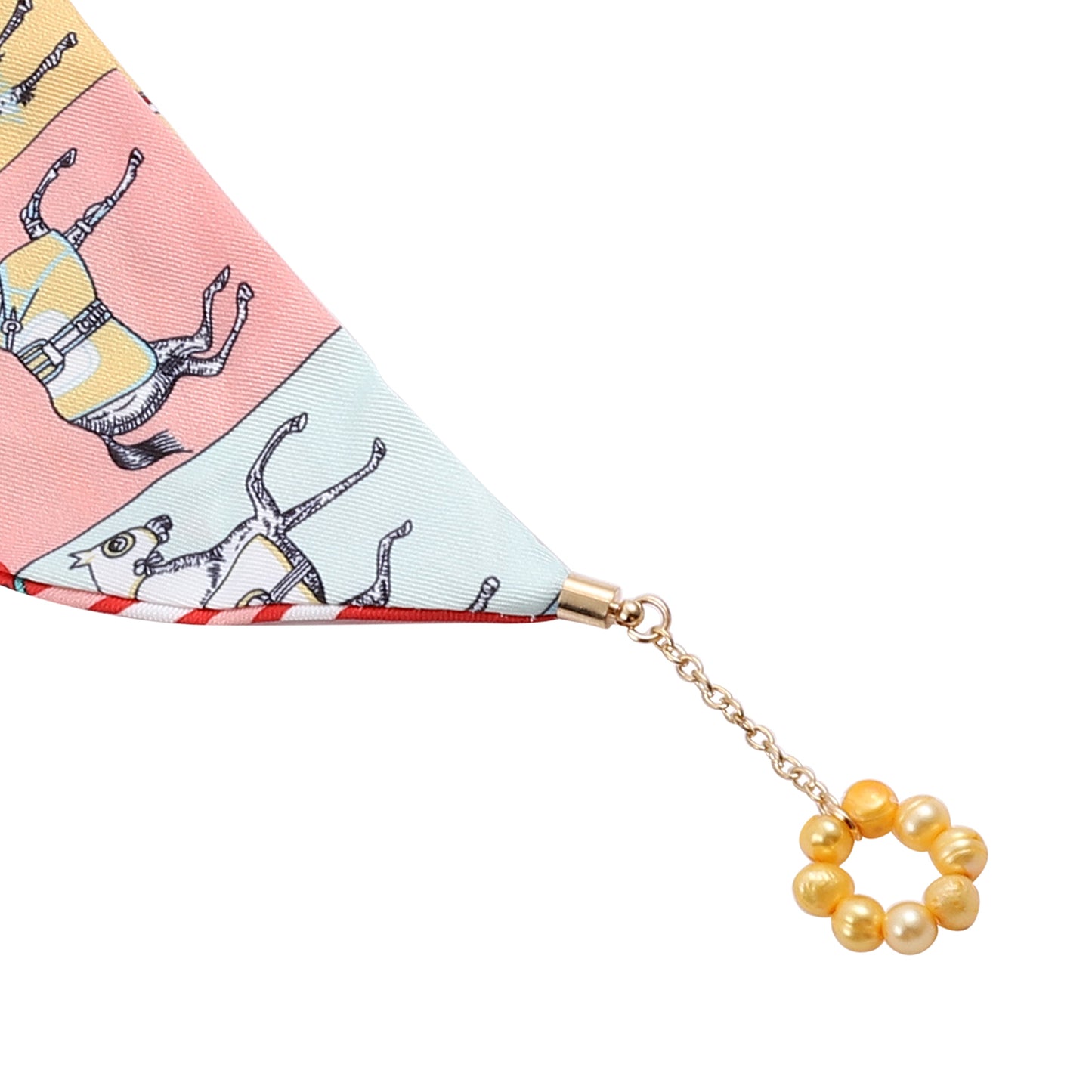 Rose Quartz Pink Glass Multi Wear Scarf Necklace