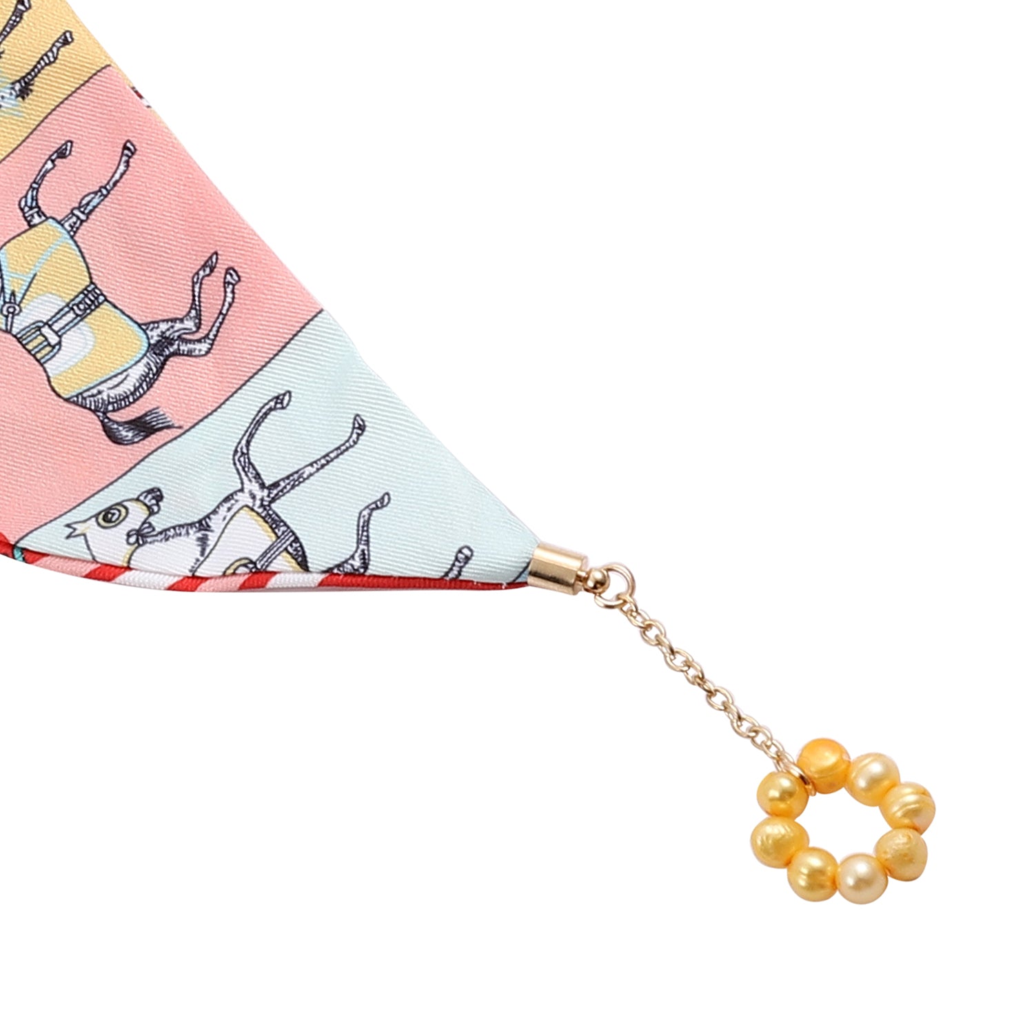 Rose Quartz Pink Glass Multi Wear Scarf Necklace