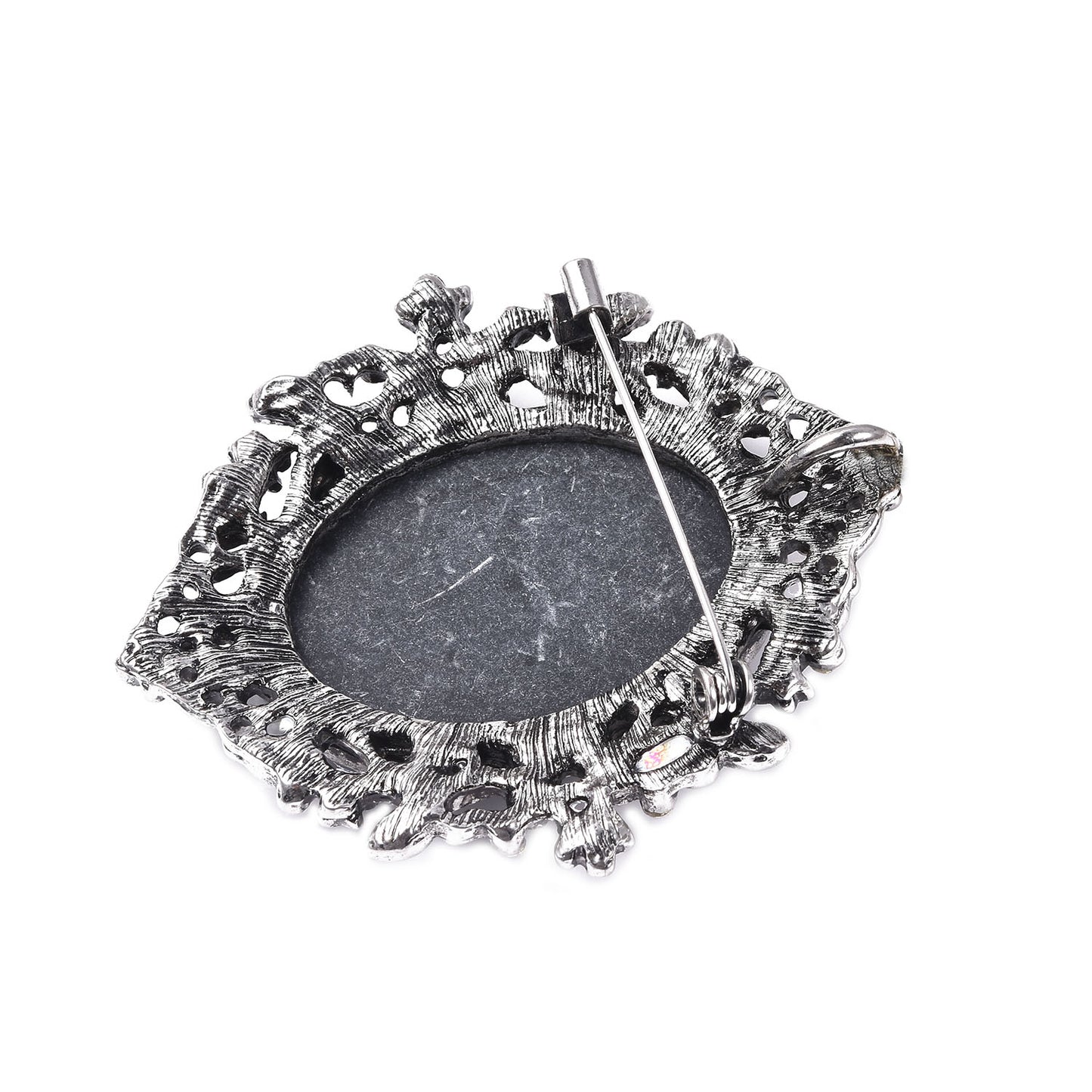 Blue Gray Cameo Necklace/Pin