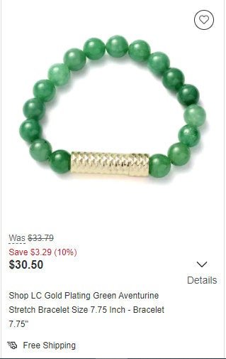 Green Aventurine Stretch Bracelet 7.75"