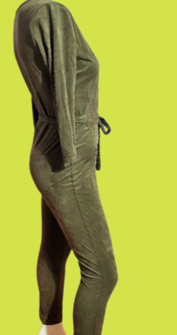 Suede Skinny One Piece Jumpsuit Size Small
