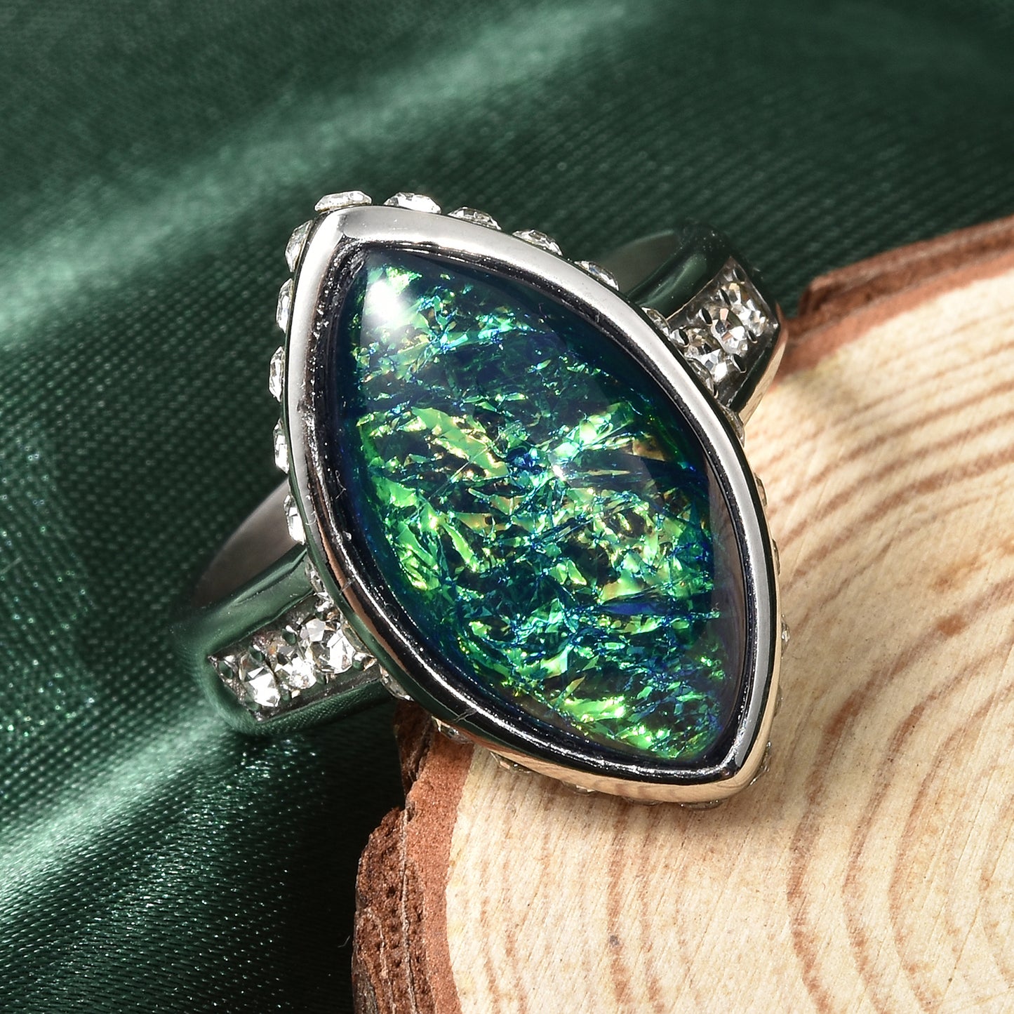 Luminous Green Opal Resin Size 6, 7, 9