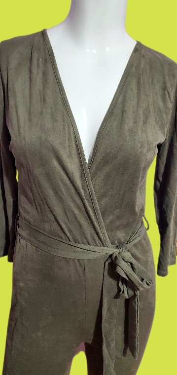 Suede Skinny One Piece Jumpsuit Size Small