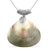 Genuine Oyster Shell, White Austrian Crystal Necklace