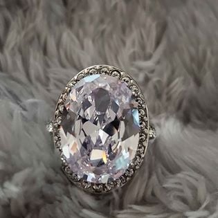 Diamond Sterling Silver Engagement Ring Size 5 and 6 - WHIMSICALIA