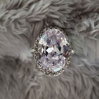 Diamond Sterling Silver Engagement Ring Size 5 and 6 - WHIMSICALIA