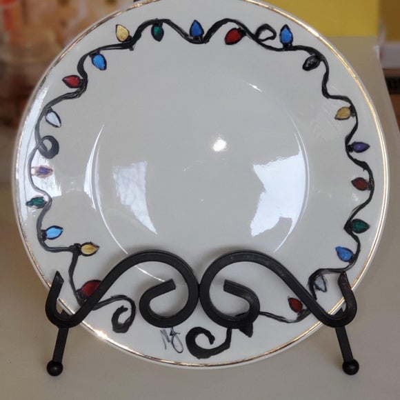 Hand Painted Holiday Plates Set of 4 - WHIMSICALIA