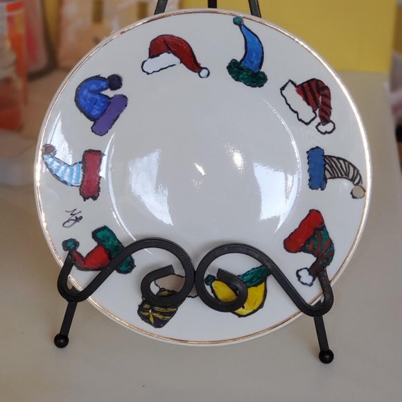 Hand Painted Holiday Plates Set of 4 - WHIMSICALIA