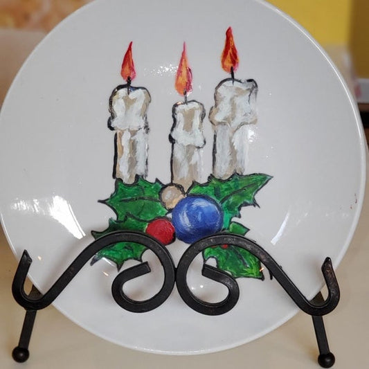 Hand Painted Holiday Plates Set of 4 - WHIMSICALIA