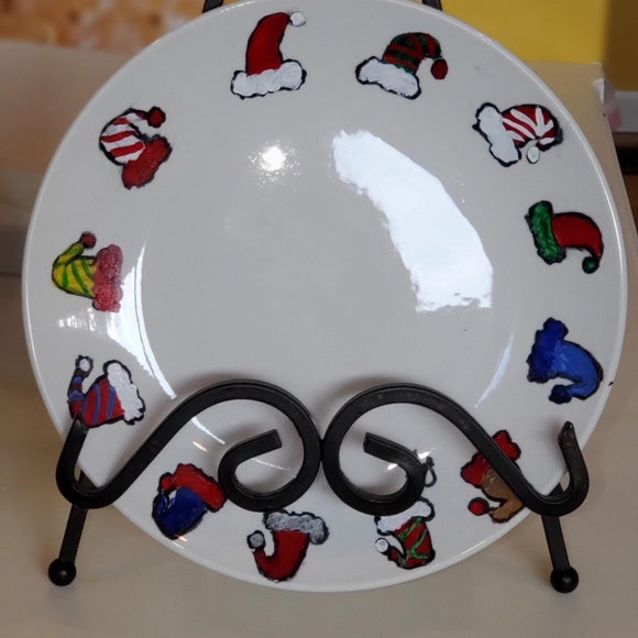 Hand Painted Holiday Plates Set of 4 - WHIMSICALIA