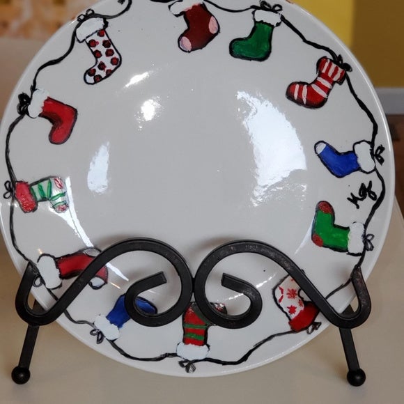 Hand Painted Holiday Plates Set of 4 - WHIMSICALIA