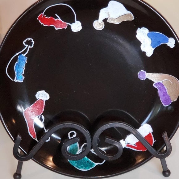 Hand Painted Holiday Plates Set of 4 - WHIMSICALIA