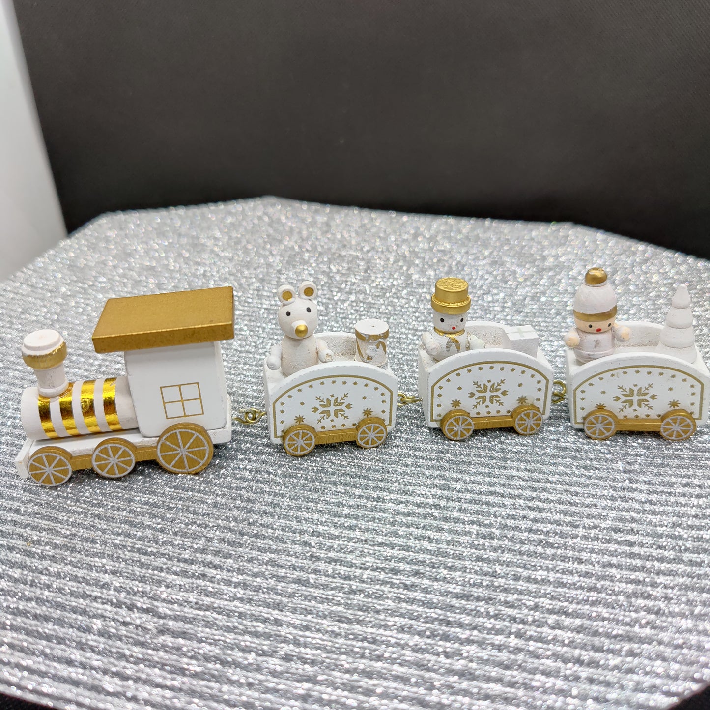 Handmade Wooden Train Christmas Ornaments
