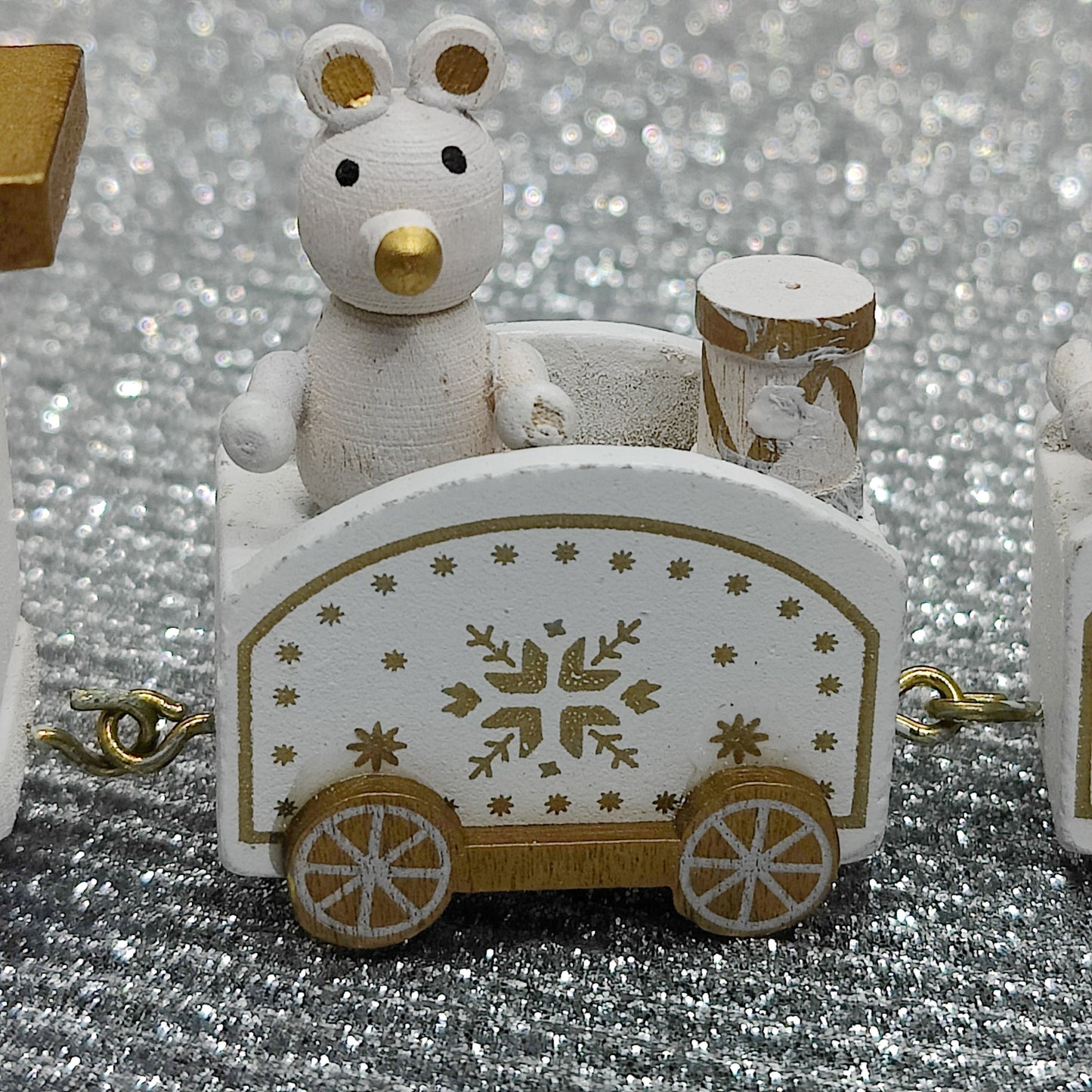 Handmade Wooden Train Christmas Ornaments