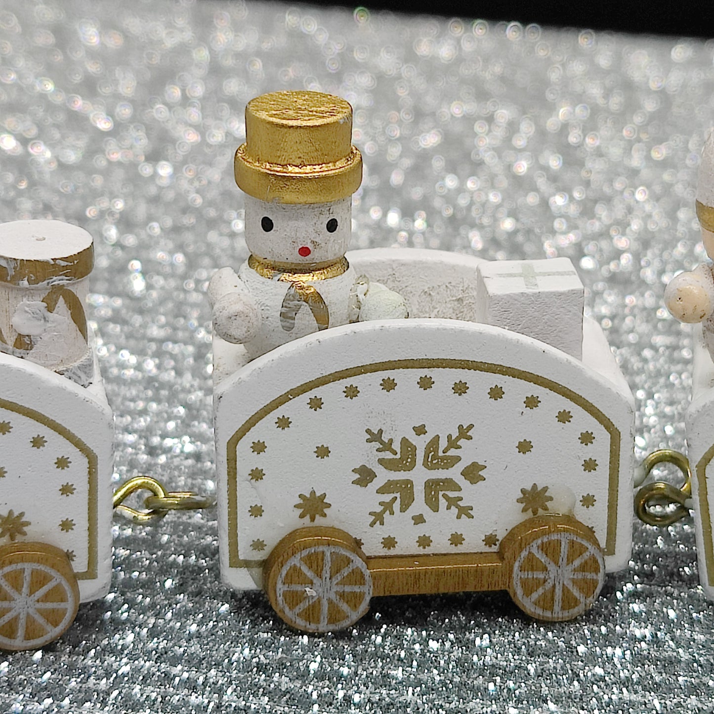 Handmade Wooden Train Christmas Ornaments