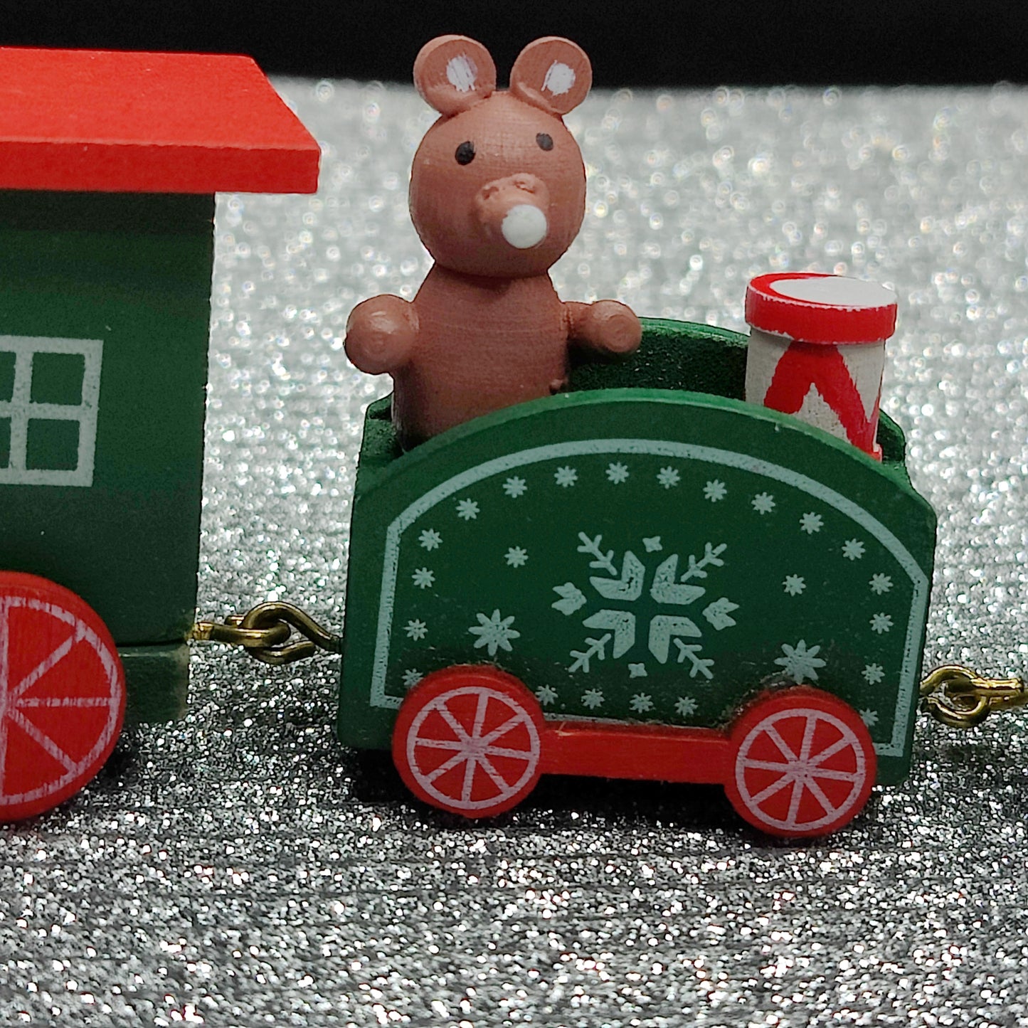 Handmade Wooden Train Christmas Ornaments