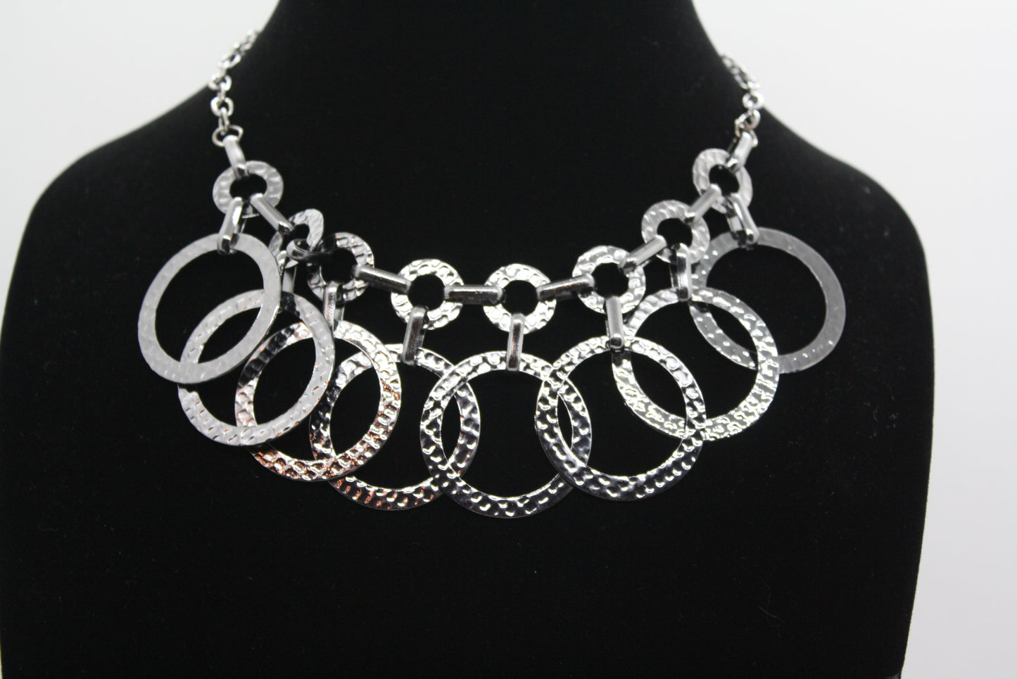 Multi Hammered Hoop Necklace