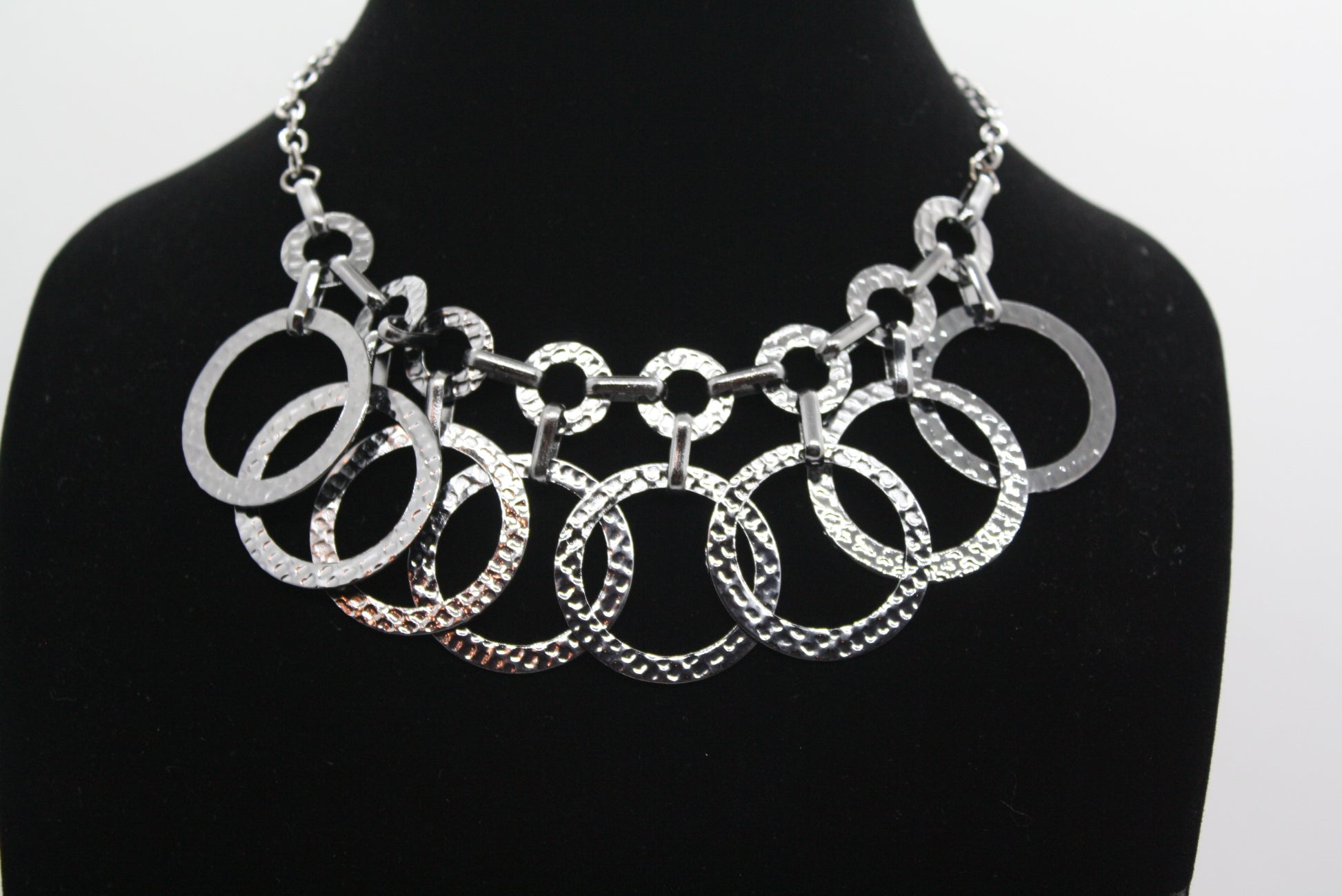 Multi Hammered Hoop Necklace