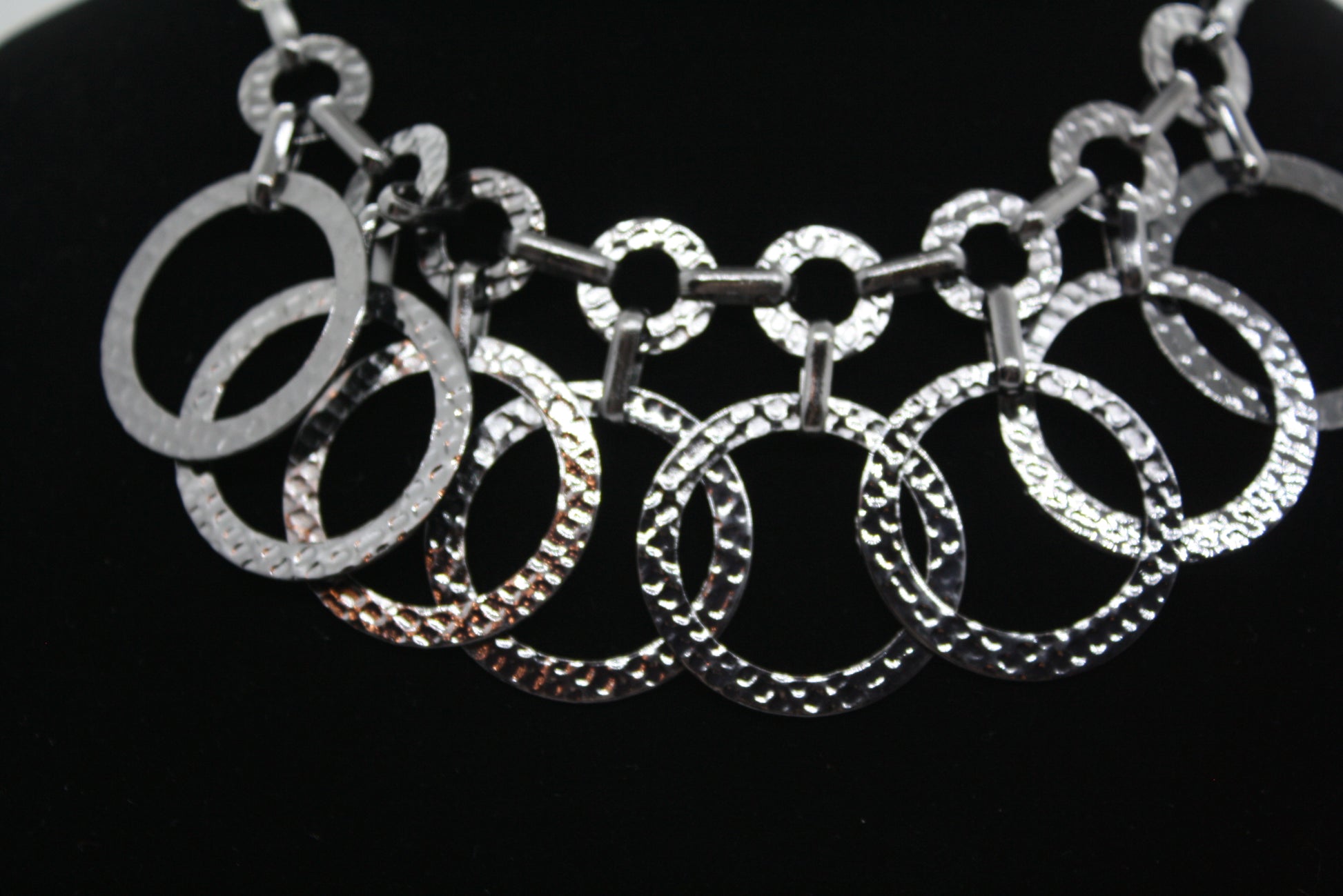 Multi Hammered Hoop Necklace