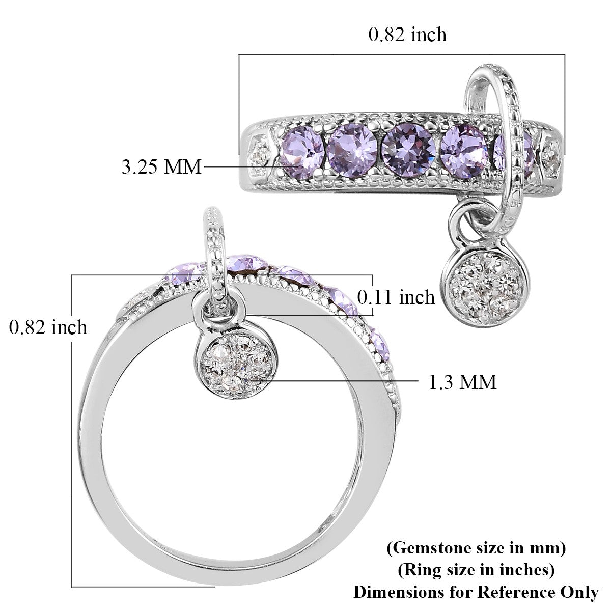 Karis Violet Swarovski Crystal Ring Size 9