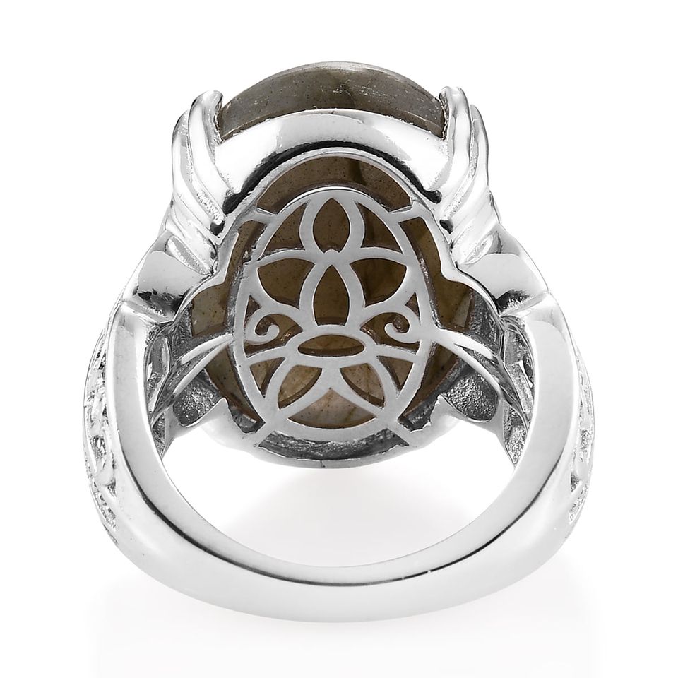 Malagasy Labradorite Solitaire Ring Size 7