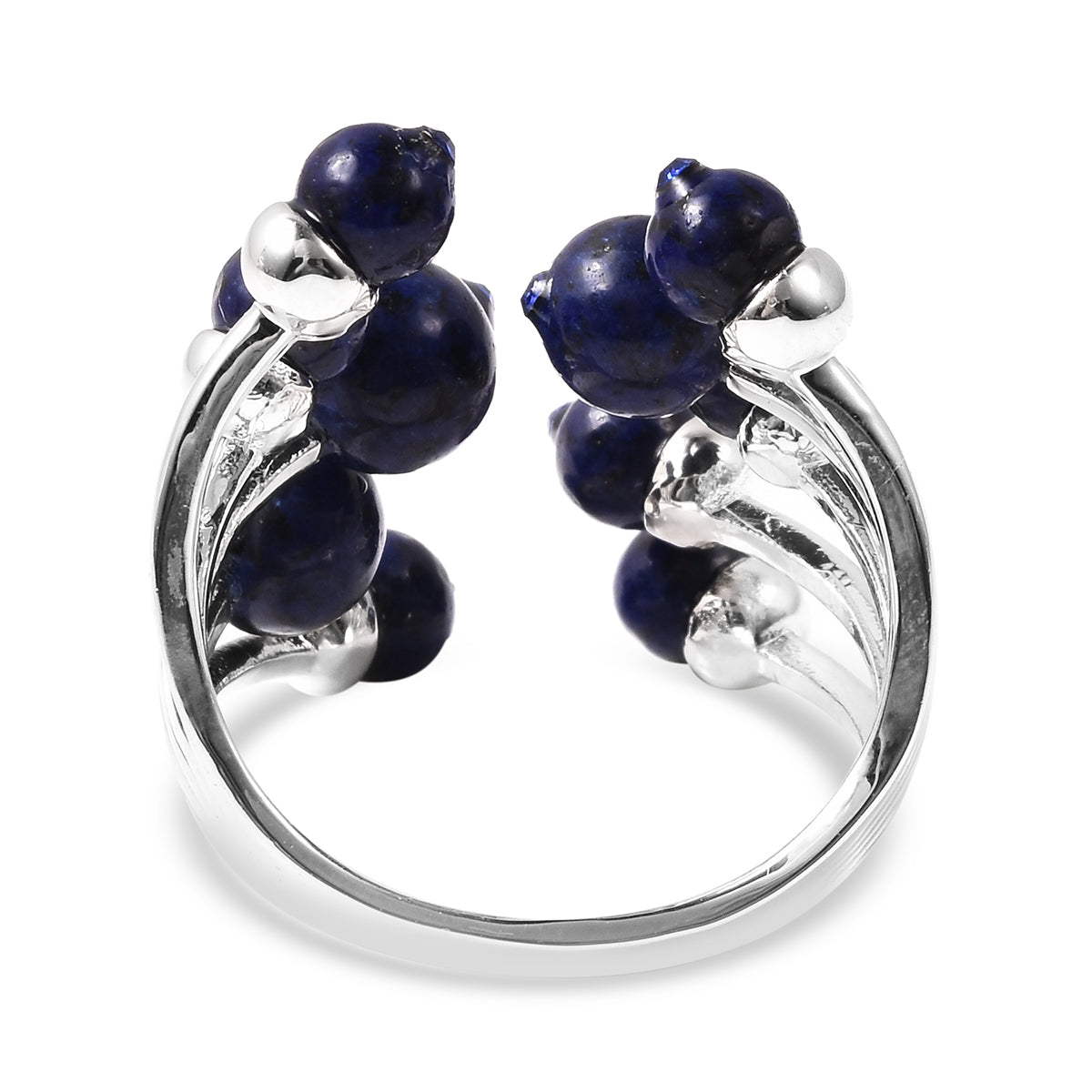 Open Cage Genuine Stone Ring in Lapis Lazuli, Tiger's Eye or Howlite