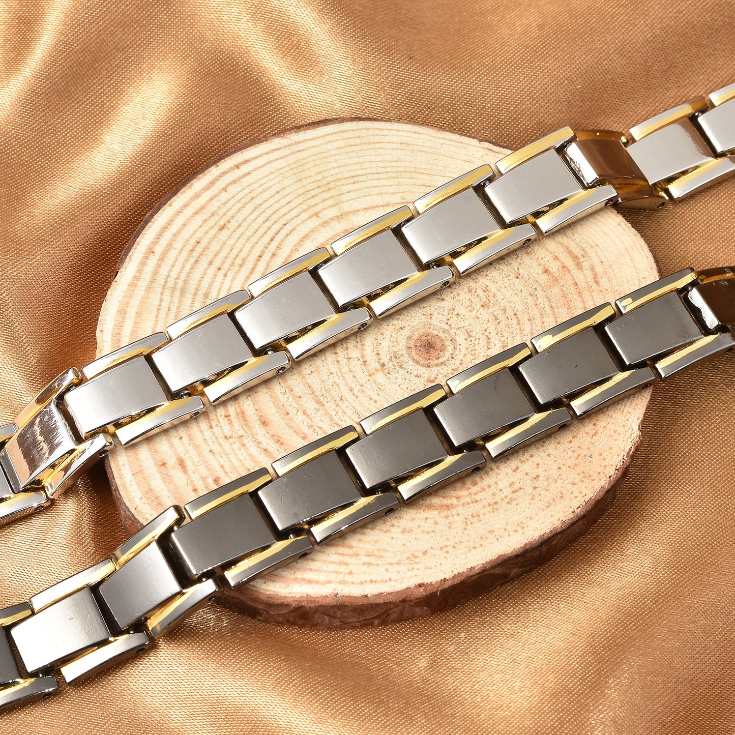 Men's Magnetic By Design Bracelet in Dark Silvertone (8.00 In)