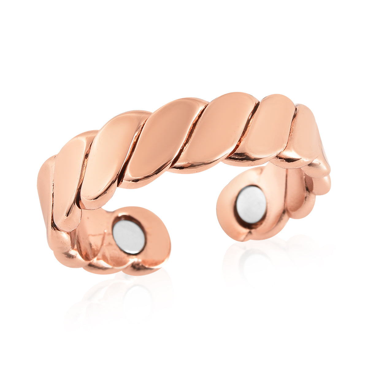 Magnetic By Design Rugged Pattern Open Shank Ring in Rosetone