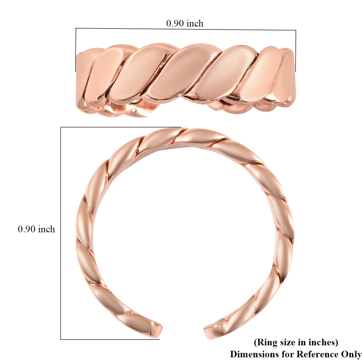 Magnetic By Design Rugged Pattern Open Shank Ring in Rosetone