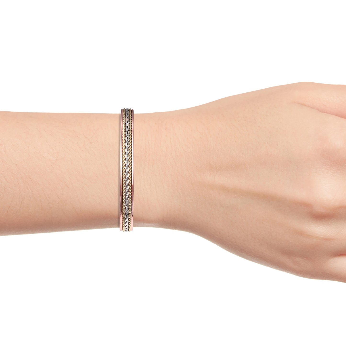 Magnetic by Design Multi Rope Cuff Bracelet in Multitone 7.50 Inch