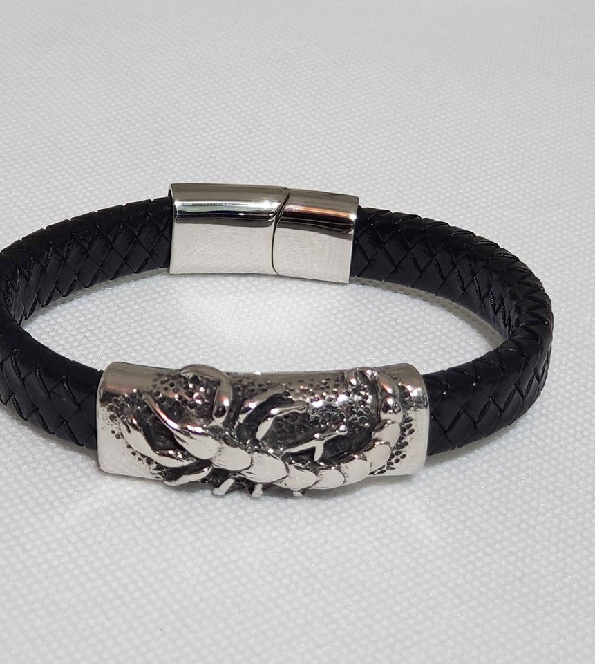 Men's Leather Scorpion Bracelet