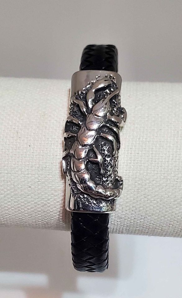 Men's Leather Scorpion Bracelet