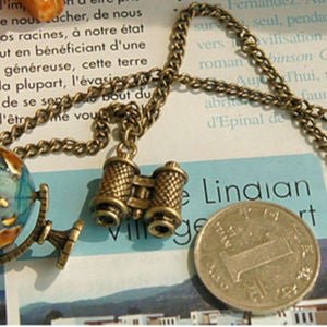Miniture Globe and Telescope Necklace