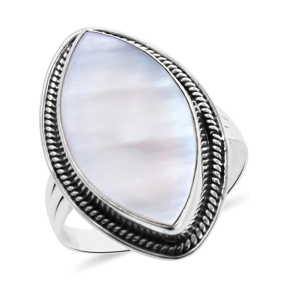 Mother Of Pearl Ring in Sterling Silver