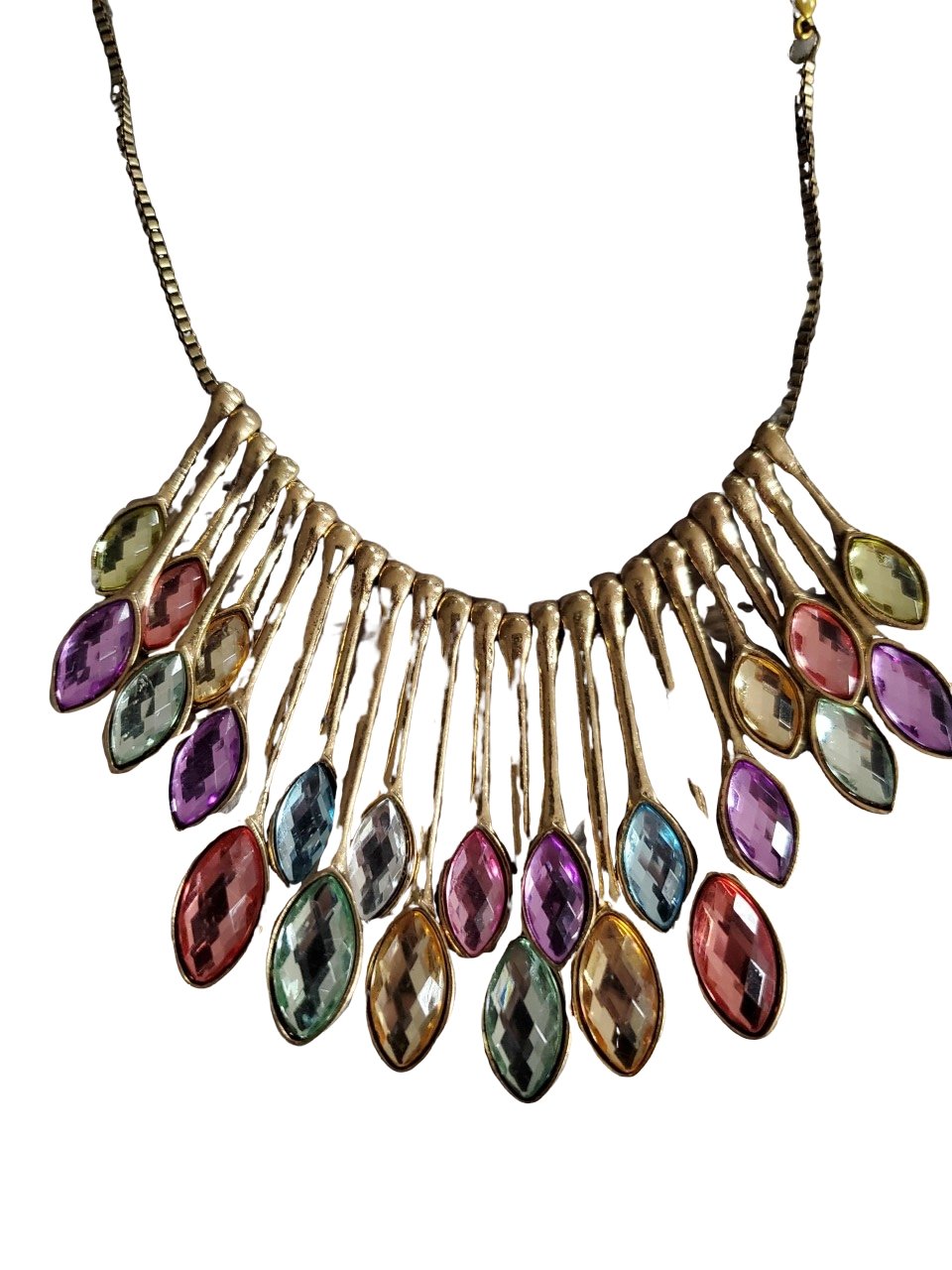 Multi color gemstone drop necklace Necklace Whimsicalia