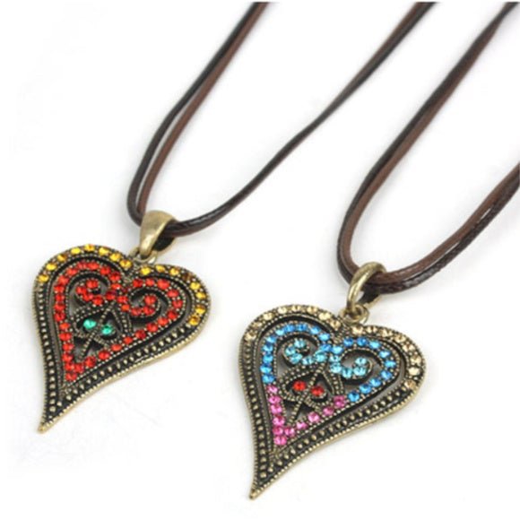 Retro Multi Colored Crystal Necklace