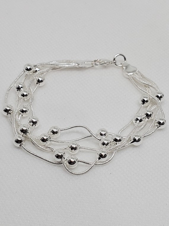 Silver Entwined Bead Floating Bracelet Invisible