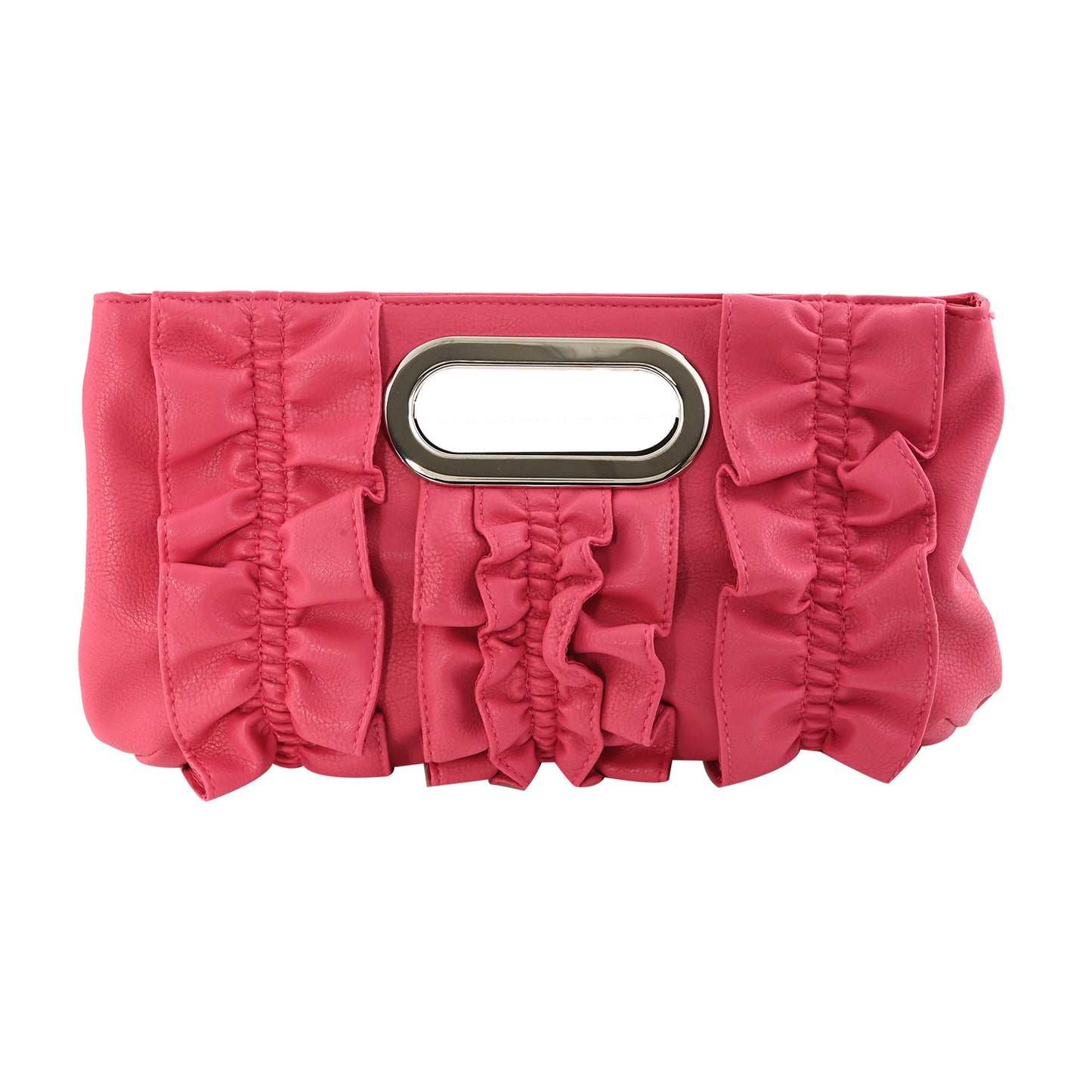 Pink, Green or White Faux Leather Clutch