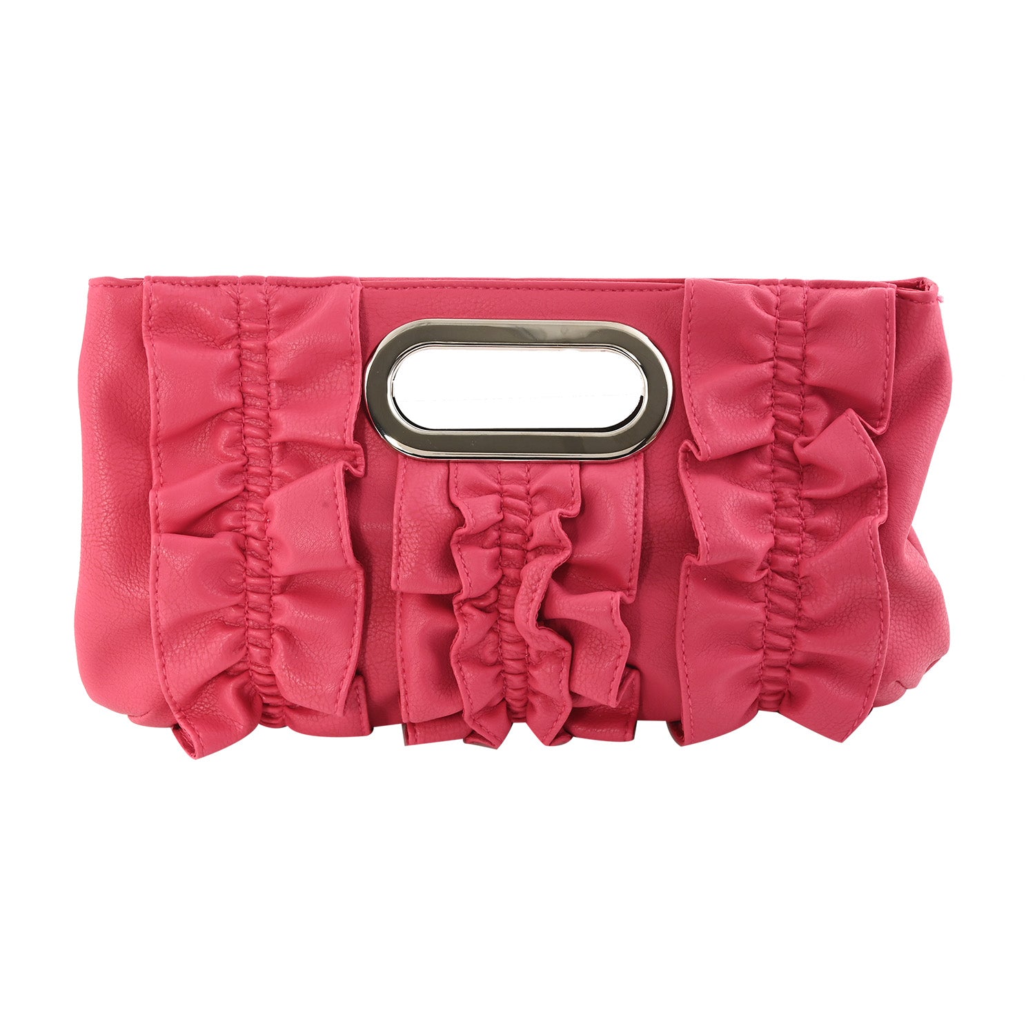 Pink, Green or White Faux Leather Clutch