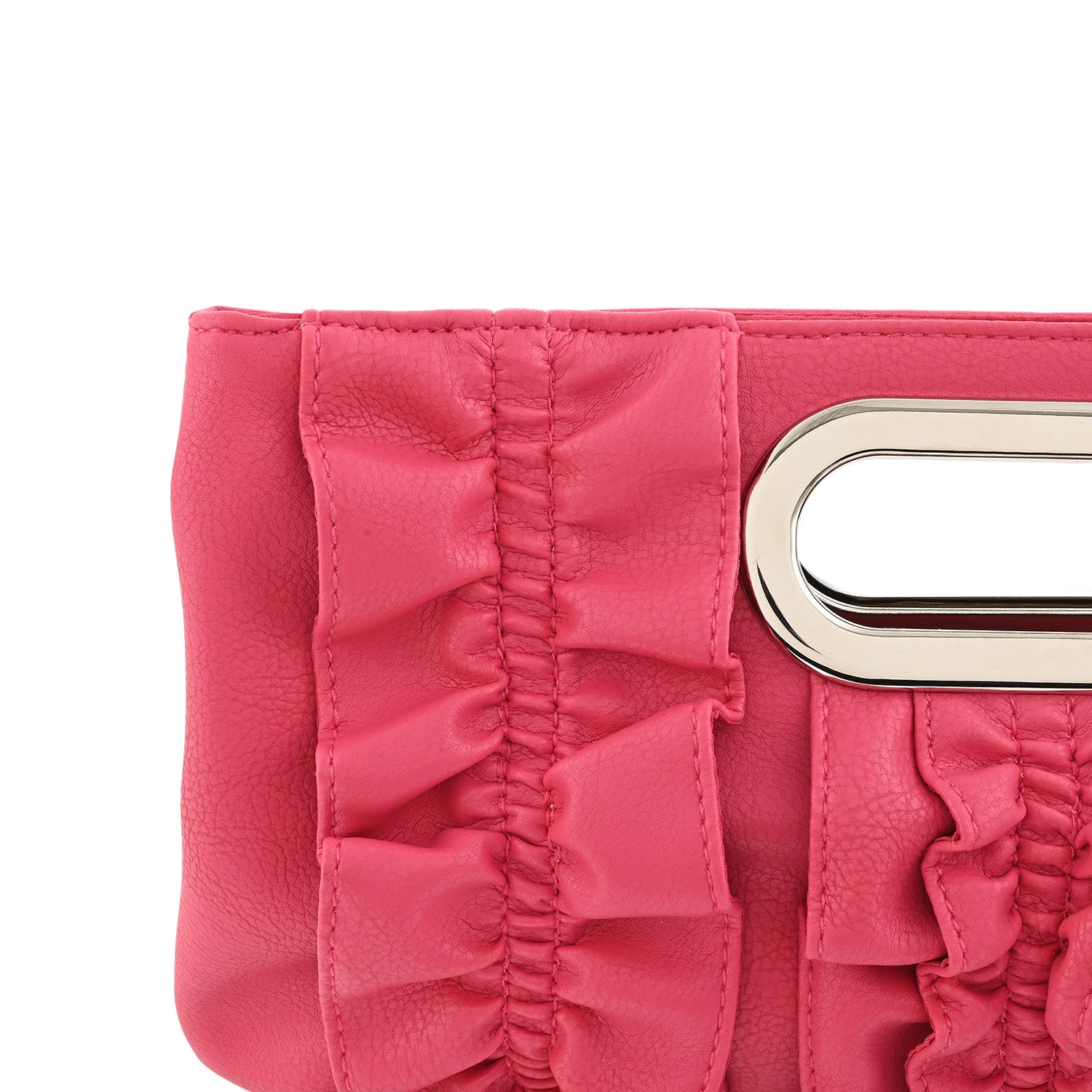 Pink, Green or White Faux Leather Clutch