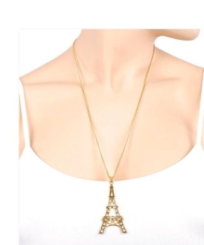 Platinum Plated Eiffel Tower Necklace