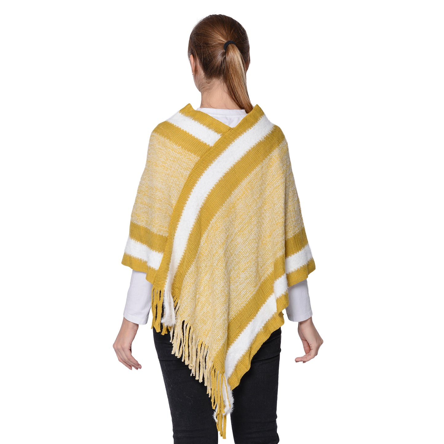 Women's Striped Poncho New
