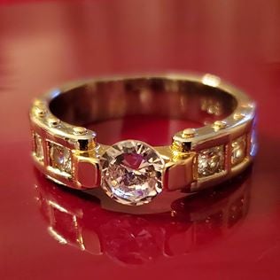 Pretty 2 Tone Diamonque Unisex Band