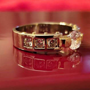 Pretty 2 Tone Diamonque Unisex Band