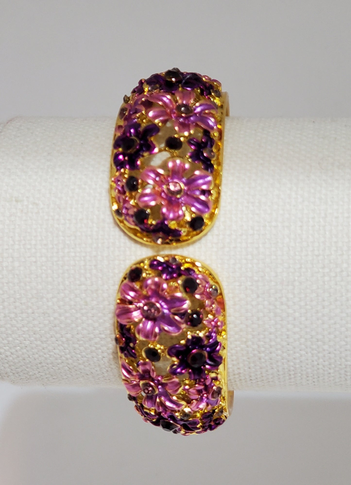 Purple Hand Painted Crystal Enameled Bracelet