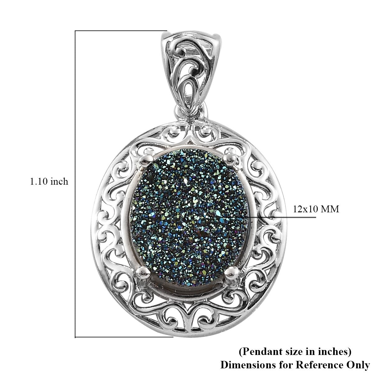 Iridescent Drusy Pendant Necklace