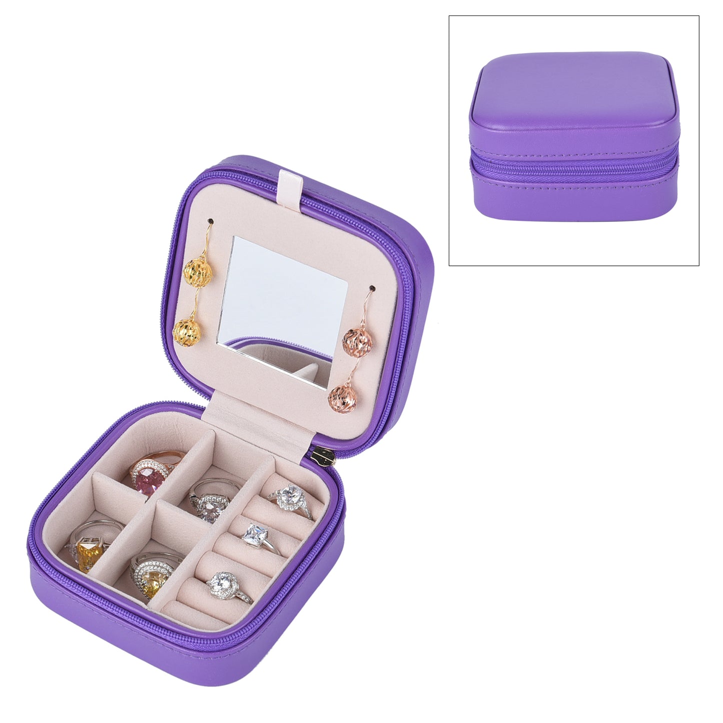 Lighted Travel Jewlery Box with Velvet Anti Scratch Interior