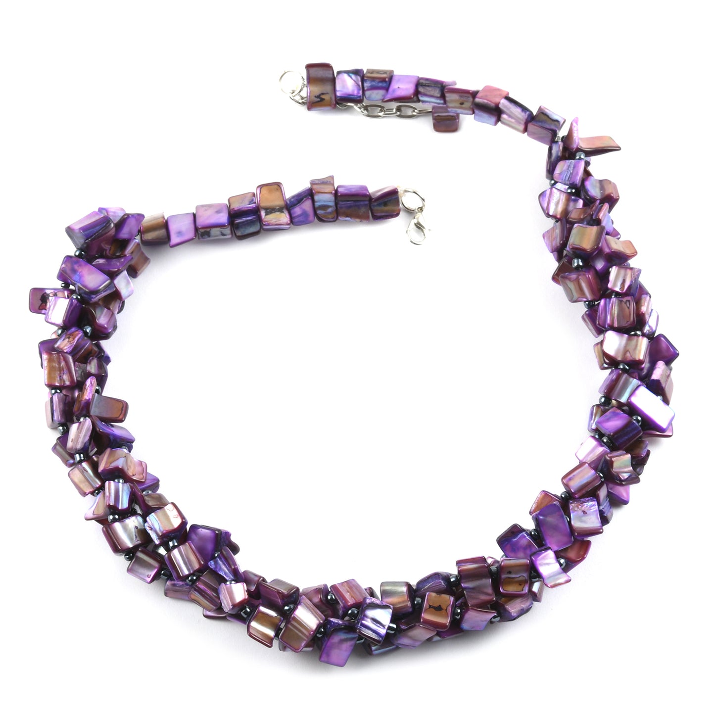 Handmade Purple Seed Beads Bracelet (8-10 in) and Necklace (20-22 in)