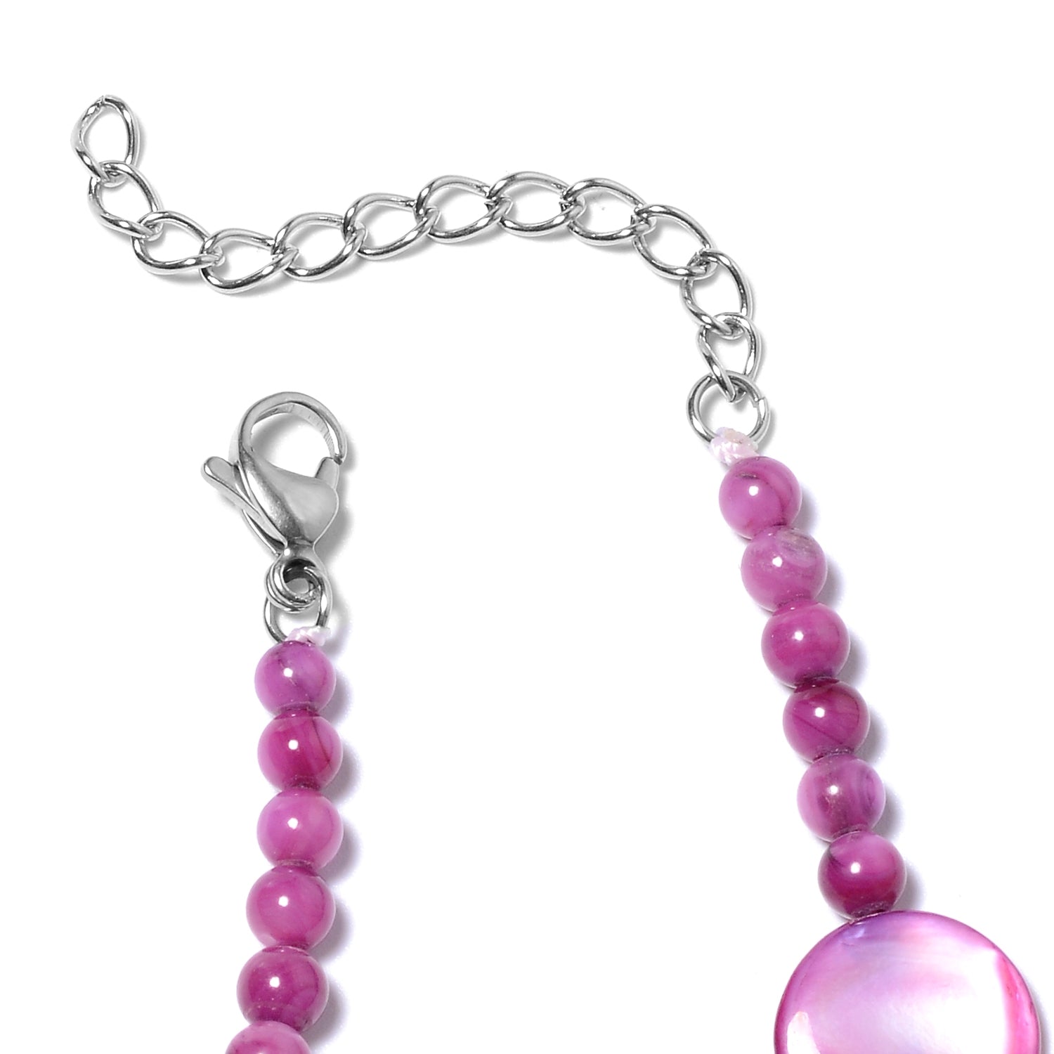 Pink Shell Stretch Bracelet, Earrings and Necklace